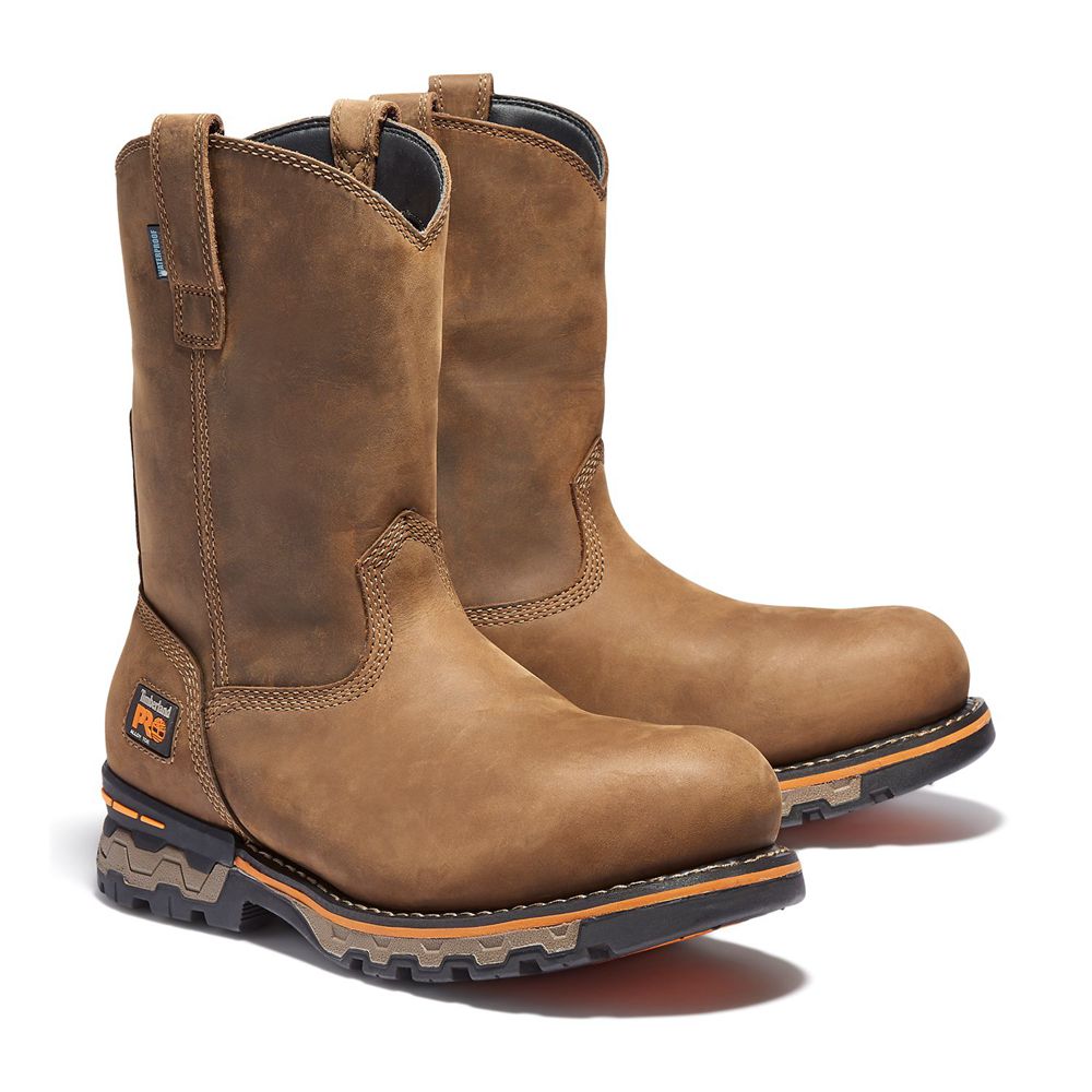 Timberland Μποτακια Εργασίας Ανδρικα Καφε - Pro® Ag Boss Alloy Toe Pull-On - Greece 7092134-XL